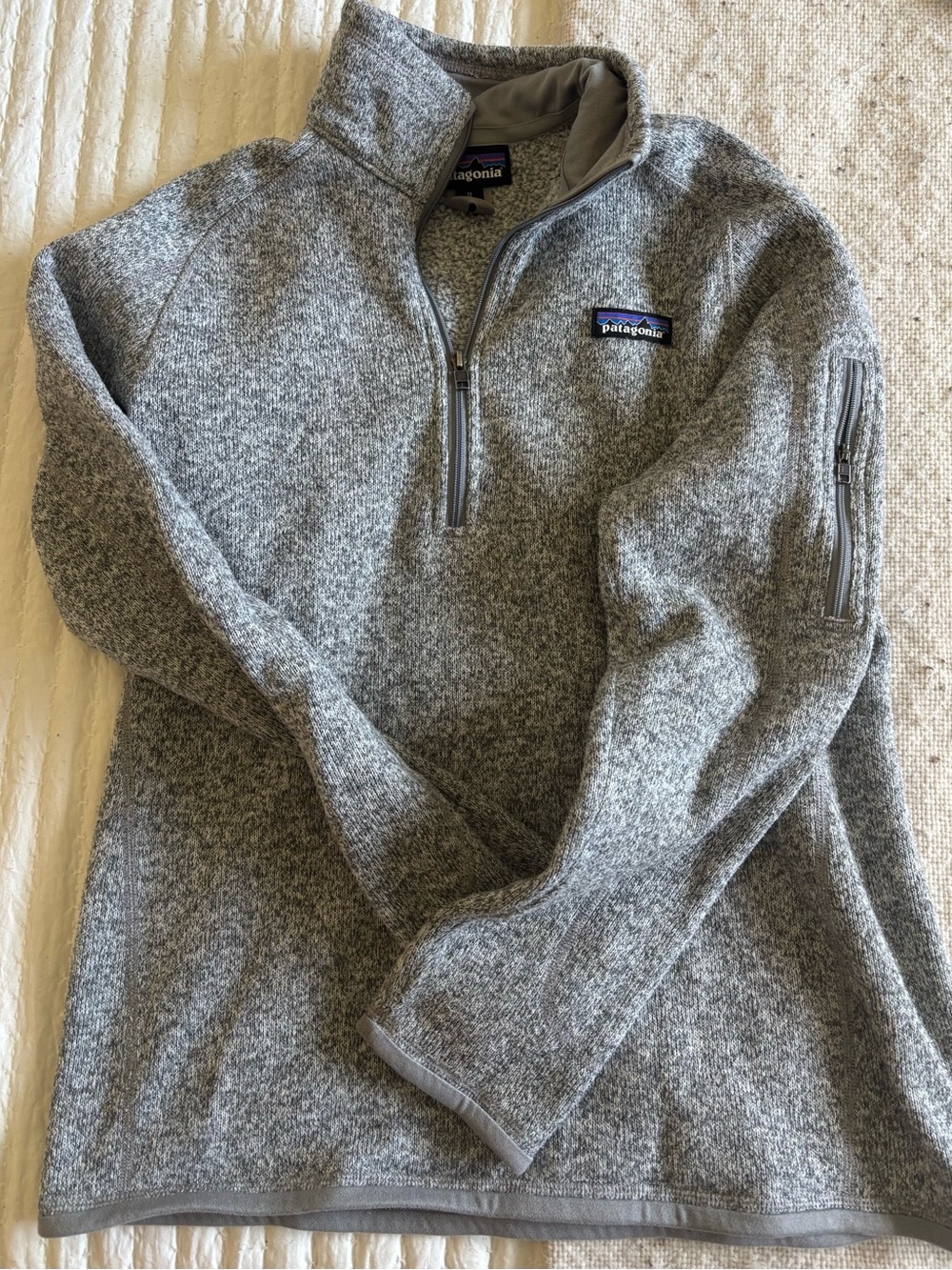 Patagonia Gray Quarter-Zip Pullover Sweater